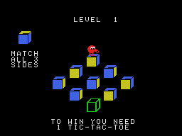 Q*bert's Qubes title screen for Colecovision